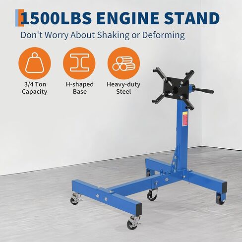 Garvee Engine Stand,1500 LBS Rotating Engine Motor Stand with 360-Degree Rotating Head,4 -Adjustable Arms & 5-Casters, for Vehicle Maintenance and Auto Repair in Kuwait