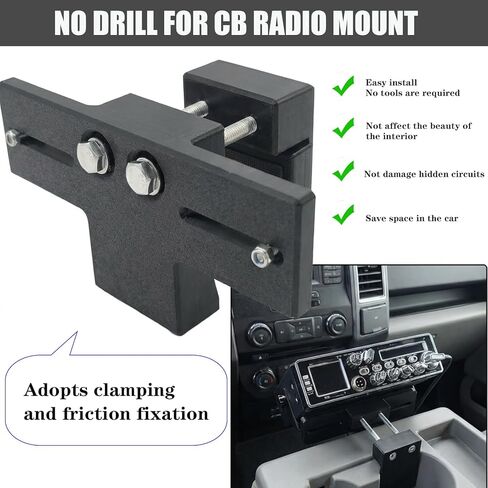 Radio Mount for Cup Holder,Adjustable Clamping Mount for Drinks Cup Holder, for CB Radio Mounting Brackets,Universal 2 Hole fit AMPS Pattern mounting Device,Fit for CB Pro car Satellite Radio Holder in Kuwait