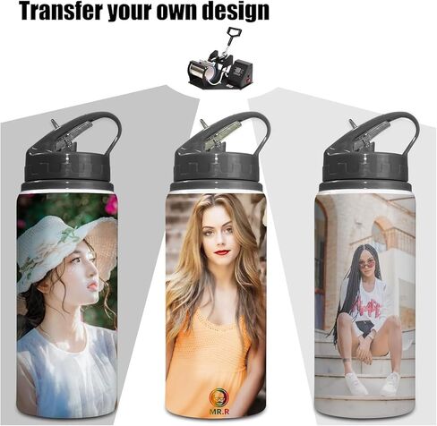 Limitronix 10 Pack 20oz/600ml Sublimation Blank White Sport Aluminum Water Bottle Portable Outdoor Travel Bicycle Bottle Mugs With Laptop Color Lid For DIY Heat Transfer Printing in Kuwait