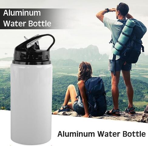 Limitronix 10 Pack 20oz/600ml Sublimation Blank White Sport Aluminum Water Bottle Portable Outdoor Travel Bicycle Bottle Mugs With Laptop Color Lid For DIY Heat Transfer Printing in Kuwait