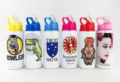 Limitronix 10 Pack 20oz/600ml Sublimation Blank White Sport Aluminum Water Bottle Portable Outdoor Travel Bicycle Bottle Mugs With Laptop Color Lid For DIY Heat Transfer Printing in Kuwait