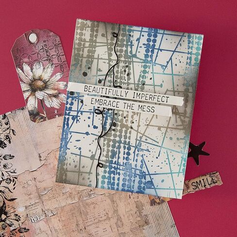 لوحات ضغط بخلفية Grungy من Spellbinders BP-324 من مجموعة Beautifully Imperfect in Kuwait