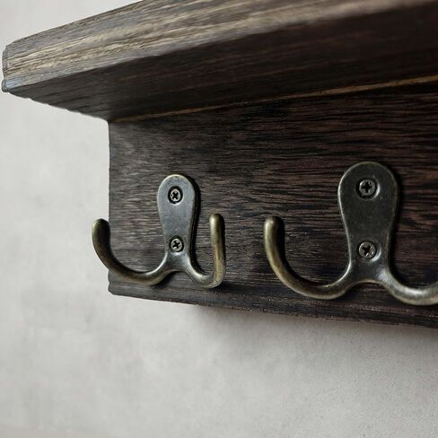 eBun Magnetic Mail Organizer with 12 Key Hooks - 2-Pack Solid Wood Wall Mount for Mail & Bills, Entryway Holder, No-Drill for Renters in Kuwait