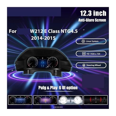 مجموعة لوحة القيادة الرقمية LCD 12.3 متوافقة مع Benz W212-NTG4.5 2014-2015 سنة قمرة القيادة لوحة العدادات التلقائية in Kuwait
