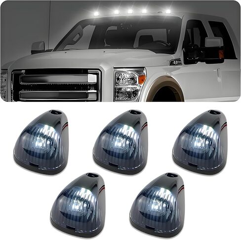 5PCS LED Cab Roof Top Marker Lights Canbus For Ford F250 F350 F450 F550 F650 F750 99-16 E350 E450 Dodge Chevy GMC Trucks etc Super Car Accessories in Kuwait