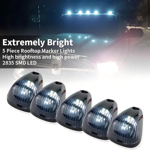 5PCS LED Cab Roof Top Marker Lights Canbus For Ford F250 F350 F450 F550 F650 F750 99-16 E350 E450 Dodge Chevy GMC Trucks etc Super Car Accessories in Kuwait