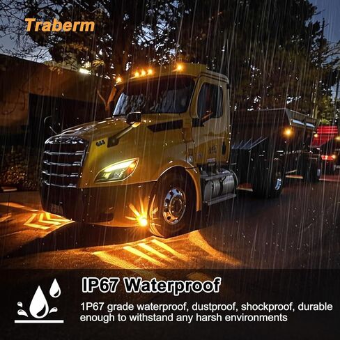 2 Pcs Amber Glass Lens Watermelon Lights LED Side Marker Turn Signal Lights with Stainless Steel Bezel Replacement for Kenworth Peterbilt Freightliner Trucks ATV Motorcycle in Kuwait