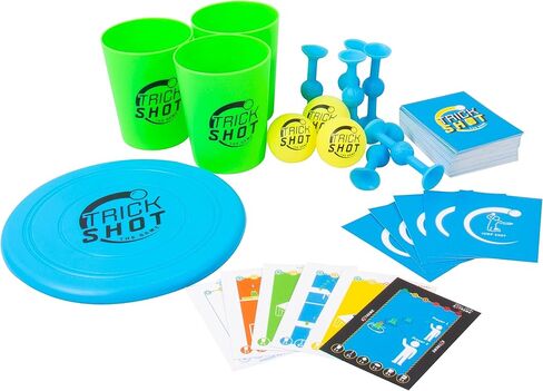 لعبة Fizz Creations Trick Shot The Game. يتضمن كل ما تحتاجه لممارسة اللقطة المثالية! تتضمن أكواب التراص، وكرات بينج بونج، وسهام لاصقة، وقرص رمي، وبطاقات التحدي. العاب الحدائق العاب الحفلات in Kuwait