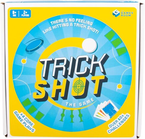 لعبة Fizz Creations Trick Shot The Game. يتضمن كل ما تحتاجه لممارسة اللقطة المثالية! تتضمن أكواب التراص، وكرات بينج بونج، وسهام لاصقة، وقرص رمي، وبطاقات التحدي. العاب الحدائق العاب الحفلات in Kuwait