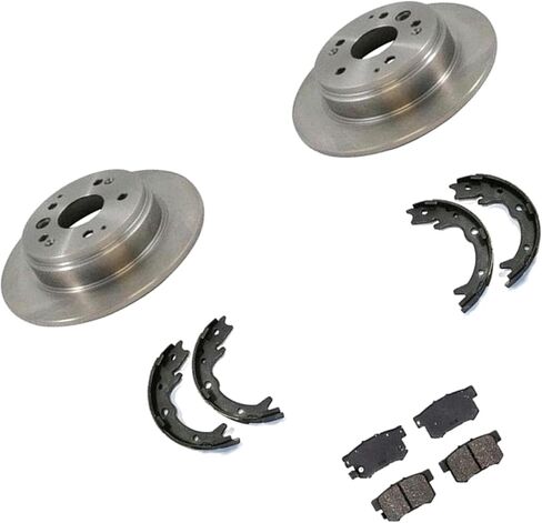 for 07-08 TL Type-S Honda 03-11 Element EX Rear Rotors Brake Pads Shoes Springs in Kuwait