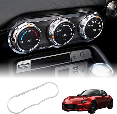 BARZA Chrome-Look AC Control Bezel for Mazda MX-5 Miata (ND) | Custom Fit Interior Trim | Made in Japan | ND5RC NDERC ND5RE NDERE | Roadster RF (2015–2026) in Kuwait