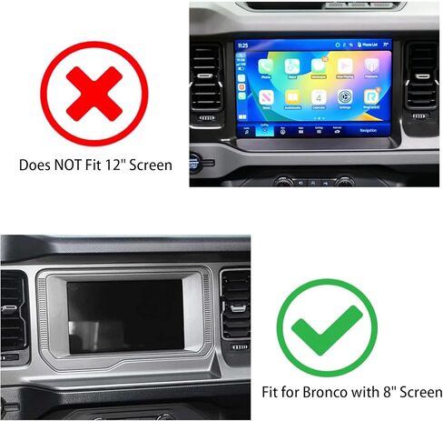 Jimen Fit for 2021-2024 Ford Bronco with 8″ Screen, 8PCS Carbon Fiber Interior Kits - Dashboard Cover, Air Conditioning Control Panel, Gear Shift Knob Cover, Engine Start Stop Button Trim in Kuwait