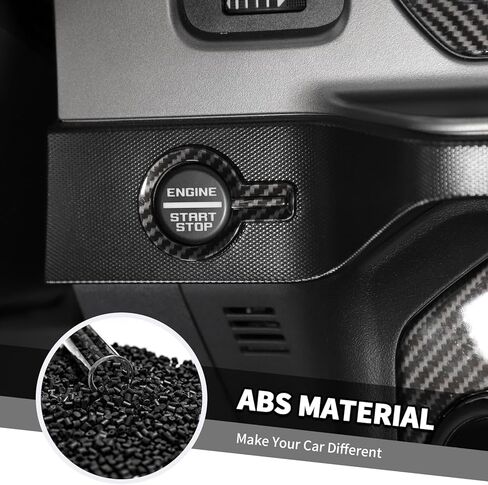 Jimen Fit for 2021-2024 Ford Bronco with 8″ Screen, 8PCS Carbon Fiber Interior Kits - Dashboard Cover, Air Conditioning Control Panel, Gear Shift Knob Cover, Engine Start Stop Button Trim in Kuwait