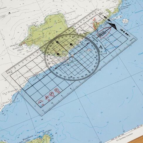3 Pcs Marine Navigation Kit, Nautical Chart Plotting Tool Set with Single Hand Divider, Navigation Ruler and Protractor, Drafting Supplies for Boating, Sailing, Seafaring in Kuwait