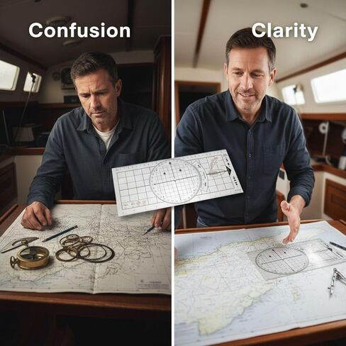 3 Pcs Marine Navigation Kit, Nautical Chart Plotting Tool Set with Single Hand Divider, Navigation Ruler and Protractor, Drafting Supplies for Boating, Sailing, Seafaring in Kuwait