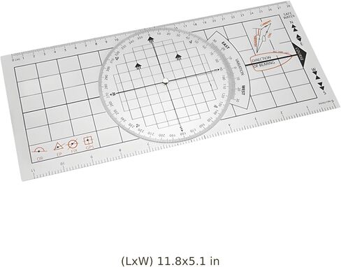 3 Pcs Marine Navigation Kit, Nautical Chart Plotting Tool Set with Single Hand Divider, Navigation Ruler and Protractor, Drafting Supplies for Boating, Sailing, Seafaring in Kuwait