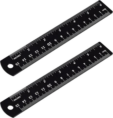 2 Pack Architectural Scale Ruler Metal Ruler 6 Inch Small Dual Scale Metric & Imperial Rulers Easy to Read Millimeter Rulers for Office School Geometry Crafting Gifts in Kuwait