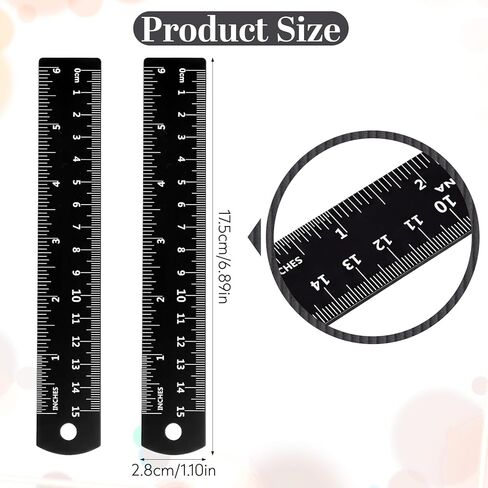 2 Pack Architectural Scale Ruler Metal Ruler 6 Inch Small Dual Scale Metric & Imperial Rulers Easy to Read Millimeter Rulers for Office School Geometry Crafting Gifts in Kuwait