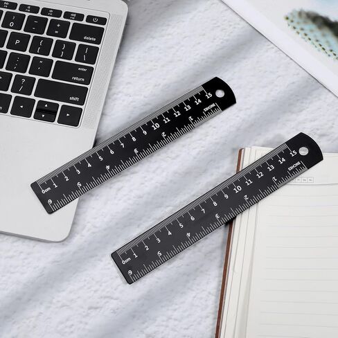 2 Pack Architectural Scale Ruler Metal Ruler 6 Inch Small Dual Scale Metric & Imperial Rulers Easy to Read Millimeter Rulers for Office School Geometry Crafting Gifts in Kuwait