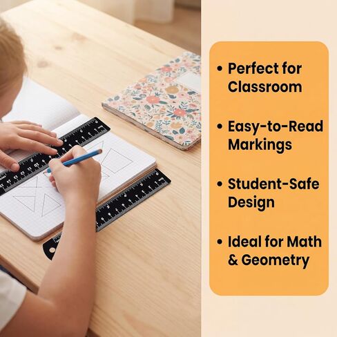 2 Pack Architectural Scale Ruler Metal Ruler 6 Inch Small Dual Scale Metric & Imperial Rulers Easy to Read Millimeter Rulers for Office School Geometry Crafting Gifts in Kuwait