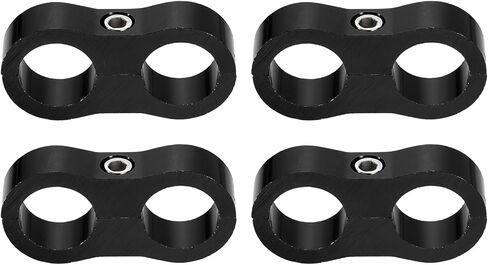 HARFINGTON 4 Pcs 10AN Hose Separator Clamp 19mm 3/4" ID Fuel Line Mounting Clamps Aluminum Hose Fitting Adapter Divider for Oil Hose Water Pipe Gas Line, Black in Kuwait