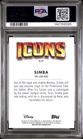 Graded 2025 Topps Chrome Disney Simba #27 Icons The Lion King Trading Card PSA 10 Gem Mint in Kuwait