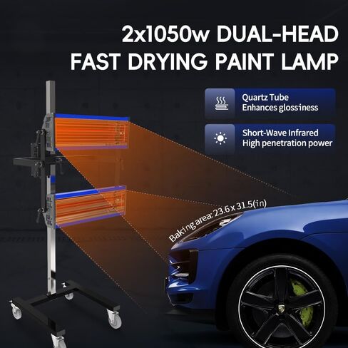 Infrared Paint Curing Lamp - 2100W Short Wave Infrared Dryer with Timer for Car Paint Spray Booth in Kuwait