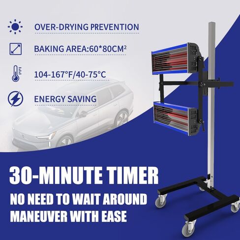 Infrared Paint Curing Lamp - 2100W Short Wave Infrared Dryer with Timer for Car Paint Spray Booth in Kuwait