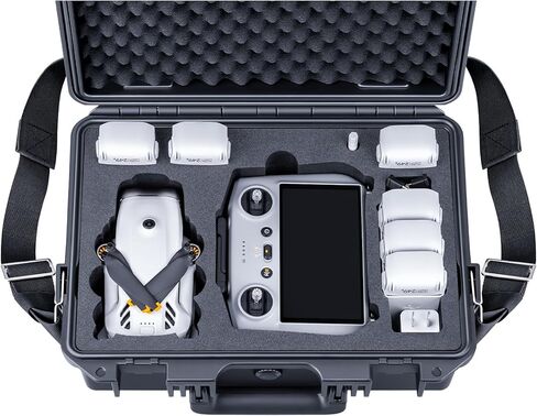 جراب Lykus Titan LT110 مقاوم للماء لهاتف DJI Lito 1/Lito X1 Fly More Combo، يدعم وحدة التحكم RC2/RC-N3، ما يصل إلى 7 بطاريات، حزام الكتف متضمن [الجراب فقط] in Kuwait