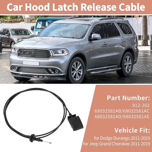 No.68032581AB Hood Latch Release Cable with Handle Lever for Dodge Durango for Jeep Grand Cherokee 2011-2019 Engine Hood Latch Cable in Kuwait