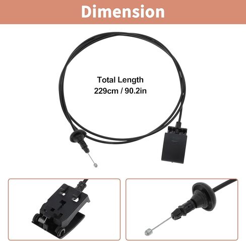 No.68032581AB Hood Latch Release Cable with Handle Lever for Dodge Durango for Jeep Grand Cherokee 2011-2019 Engine Hood Latch Cable in Kuwait