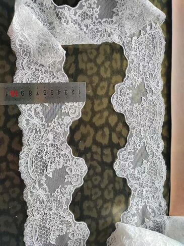 5 Yards，White Floral Lace Trim for Wedding, Embroidered Decorative Fabric Edge for Clothing Accessories, Skirt, Neckline, Sleeves, DIY Craft, Gift Packaging in Kuwait