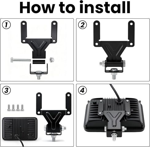 jose2015 4x6 LED Lights Brackets ，Adjustable Light Bar Bracket Mount for 4x6 Lights, Universal Fit for Trucks, ATVs, UTVs, Tractors, Roof Rack in Kuwait