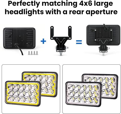 jose2015 4x6 LED Lights Brackets ，Adjustable Light Bar Bracket Mount for 4x6 Lights, Universal Fit for Trucks, ATVs, UTVs, Tractors, Roof Rack in Kuwait