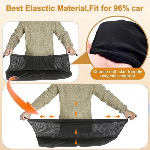 4 Pack Car Window Shades, Breathable Stretch Window Mesh Screens, Universal Fit Sun Shade Mosquito Net Cover for Side Windows, UV Privacy Protection, 23.6"×39", Black in Kuwait