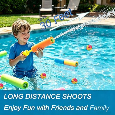 12 Pack Small Foam Water Guns and Water Splash Balls, Mini Water Bomb Balls and Water Toys for Ages 3-8 Boys Girls,Kid Swim Toy for Backyard Pool Beach Party Games in Kuwait