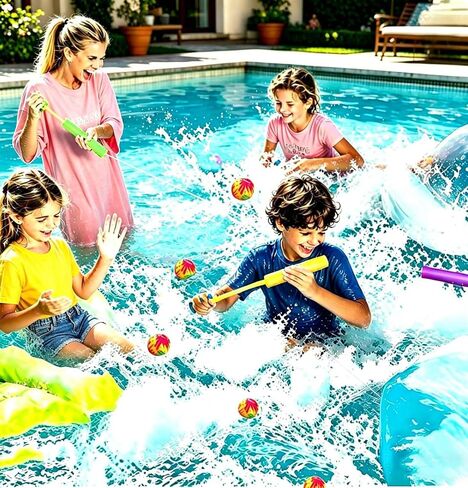12 Pack Small Foam Water Guns and Water Splash Balls, Mini Water Bomb Balls and Water Toys for Ages 3-8 Boys Girls,Kid Swim Toy for Backyard Pool Beach Party Games in Kuwait