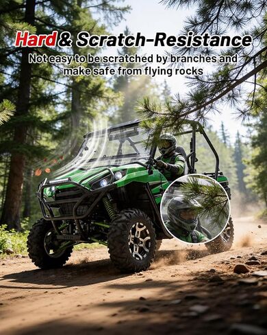 StarknightMT Teryx الزجاج الأمامي المقاوم للخدش متوافق مع 2016+ Kawasaki Teryx 800 2/4 مقاعد 2021+ Teryx S/S 4 ملحقات مقاومة للماء نافذة أمامية شفافة تستخدم مع السقف in Kuwait