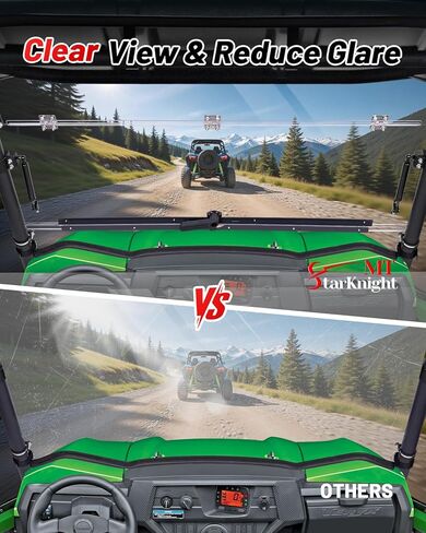 StarknightMT Teryx الزجاج الأمامي المقاوم للخدش متوافق مع 2016+ Kawasaki Teryx 800 2/4 مقاعد 2021+ Teryx S/S 4 ملحقات مقاومة للماء نافذة أمامية شفافة تستخدم مع السقف in Kuwait