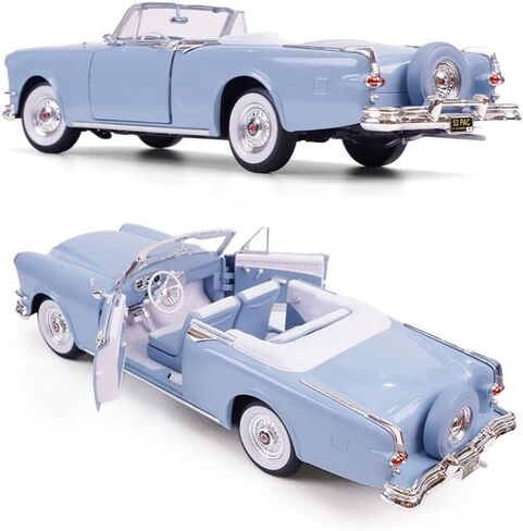 1953 باكارد كاريبيان 1:18 دييكاست قابلة للتحويل - 327ci مستقيم 8 طبق الأصل مع مجموعة كونتيننتال وعجلات سلكية من الكروم، أبواب مفتوحة، صندوق هدايا ممتاز، 14+، أزرق in Kuwait