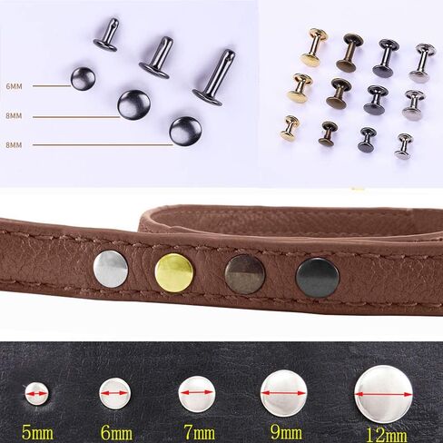 360 Sets Leather Rivets, Double Cap Rivets for Fabric, with Setting Tool Kit for Crafts Repairs/Clothing/Belts Strap in Kuwait