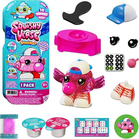 Snackipoos 1‑Pack – Collectible Squishy Making Kit for Kids 5 Years and Up, Starter Kit with Reusable Mould, Glitter & 4 Style & Swap Character Accessories in Kuwait