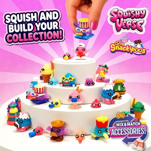Snackipoos 1‑Pack – Collectible Squishy Making Kit for Kids 5 Years and Up, Starter Kit with Reusable Mould, Glitter & 4 Style & Swap Character Accessories in Kuwait