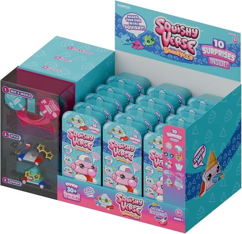 Snackipoos 1‑Pack – Collectible Squishy Making Kit for Kids 5 Years and Up, Starter Kit with Reusable Mould, Glitter & 4 Style & Swap Character Accessories in Kuwait
