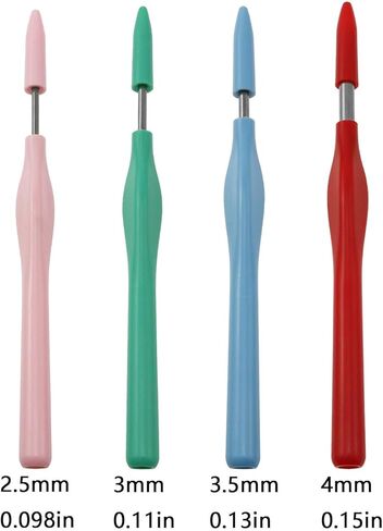 yyangz 4PCS Color Punch Needle Pen Plastic Handle Thread Embroidery Punch Needle Handmade Applique Needle Hook Tool for Pillowcase Carpet Making in Kuwait