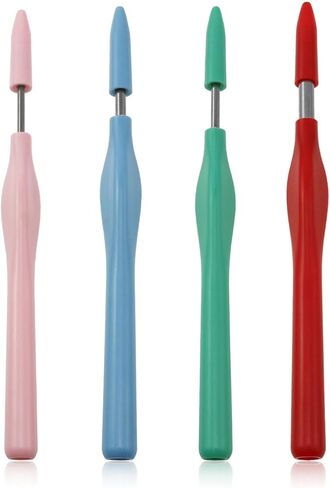 yyangz 4PCS Color Punch Needle Pen Plastic Handle Thread Embroidery Punch Needle Handmade Applique Needle Hook Tool for Pillowcase Carpet Making in Kuwait