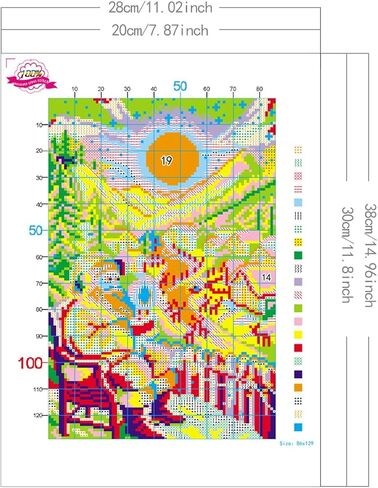 مجموعة غرز متقاطعة مطبوعة من Zhenqing Christmas Magic Snow Night - 11CT 28x38 سم مع مشهد سانتا وخيوط وإبرة للمبتدئين (70262) in Kuwait