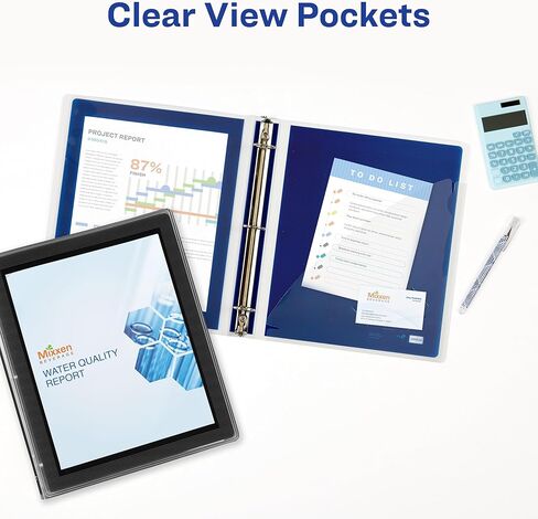 Avery Flexi-View 3 Ring Binder, 1 Inch Round Rings, 1 Black Binder (17686) in Kuwait