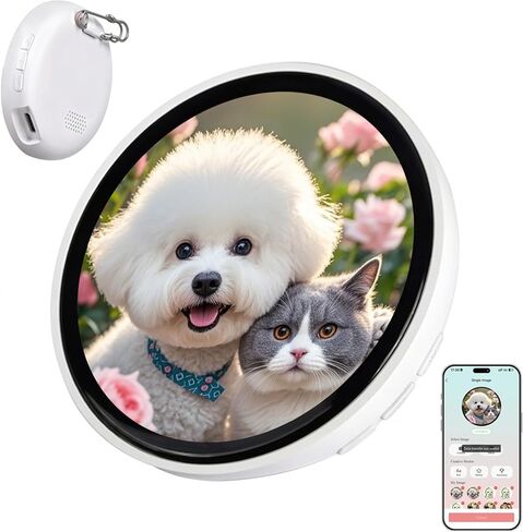 Digital Badge Pin with 1.85 Inch Touchscreen, Customizable Anime Pins for Photos Slideshow, Wearable DIY Smart Badge, Ideal Ita Bag Accessories for Backpack, Hat and Jacket, Personalized Gift for Festival, Party and Anime Events in Kuwait