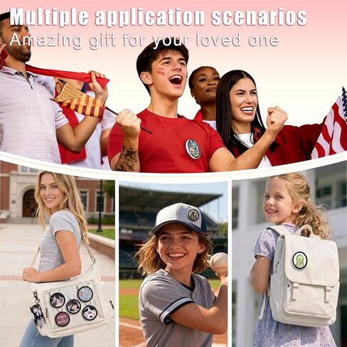 Digital Badge Pin with 1.85 Inch Touchscreen, Customizable Anime Pins for Photos Slideshow, Wearable DIY Smart Badge, Ideal Ita Bag Accessories for Backpack, Hat and Jacket, Personalized Gift for Festival, Party and Anime Events in Kuwait
